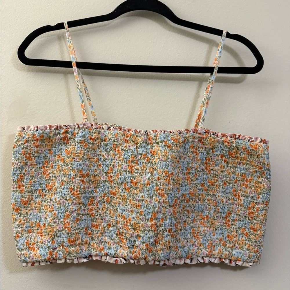 NWT American Eagle Outfitters Floral Smocked‎ Crop Top - XL - Picture 8 of 8